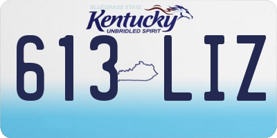 KY license plate 613LIZ