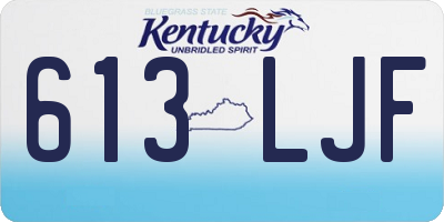KY license plate 613LJF