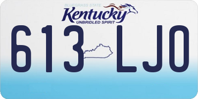 KY license plate 613LJO