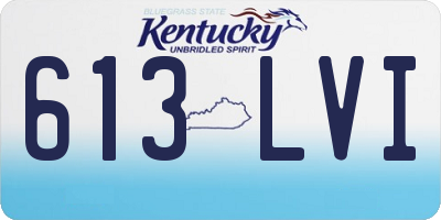 KY license plate 613LVI