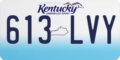 KY license plate 613LVY