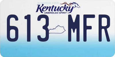 KY license plate 613MFR