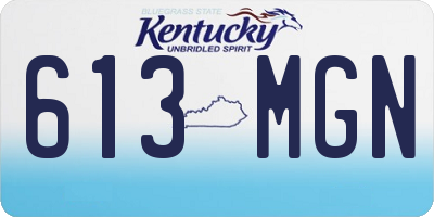 KY license plate 613MGN