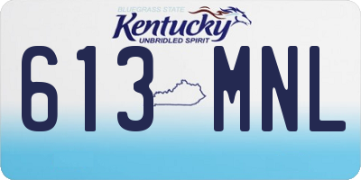 KY license plate 613MNL