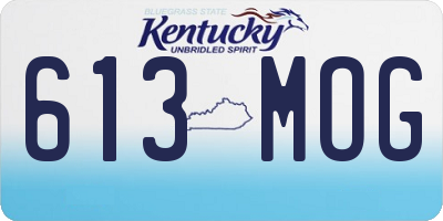KY license plate 613MOG