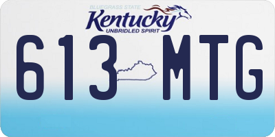 KY license plate 613MTG