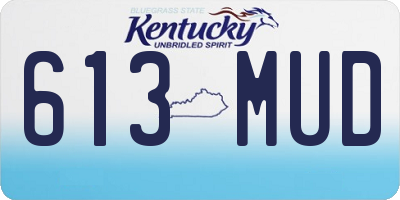 KY license plate 613MUD