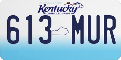 KY license plate 613MUR