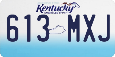 KY license plate 613MXJ