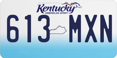 KY license plate 613MXN