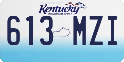 KY license plate 613MZI