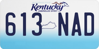 KY license plate 613NAD