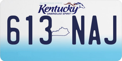 KY license plate 613NAJ