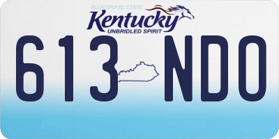 KY license plate 613NDO