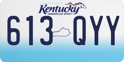 KY license plate 613QYY