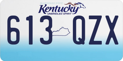 KY license plate 613QZX