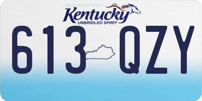 KY license plate 613QZY
