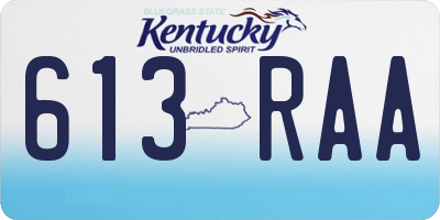 KY license plate 613RAA