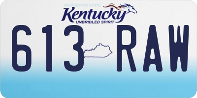 KY license plate 613RAW