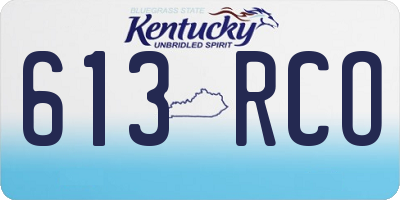 KY license plate 613RCO