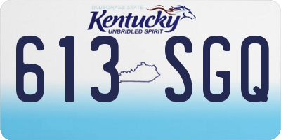 KY license plate 613SGQ