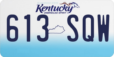 KY license plate 613SQW