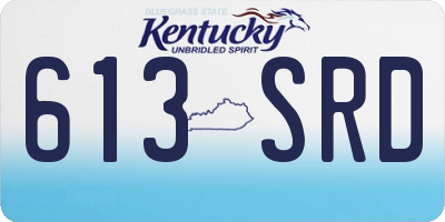 KY license plate 613SRD