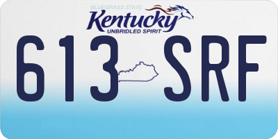 KY license plate 613SRF