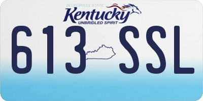 KY license plate 613SSL