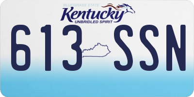 KY license plate 613SSN
