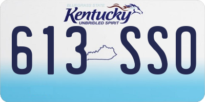KY license plate 613SSO