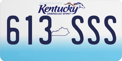 KY license plate 613SSS