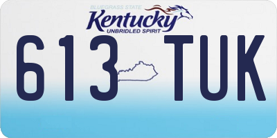 KY license plate 613TUK