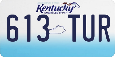 KY license plate 613TUR
