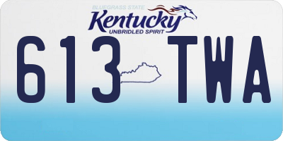 KY license plate 613TWA