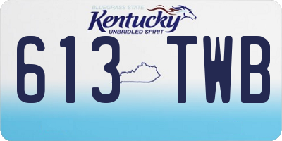 KY license plate 613TWB