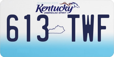 KY license plate 613TWF