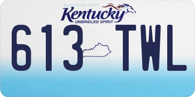 KY license plate 613TWL