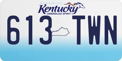 KY license plate 613TWN