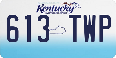 KY license plate 613TWP