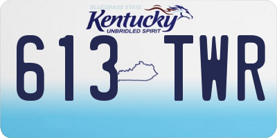 KY license plate 613TWR