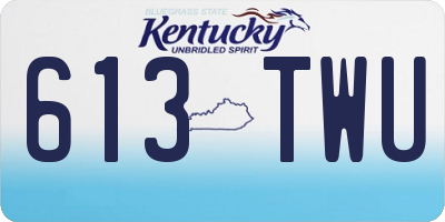 KY license plate 613TWU