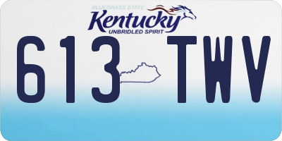 KY license plate 613TWV