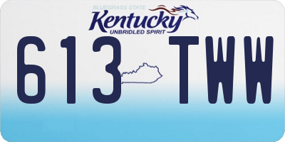 KY license plate 613TWW