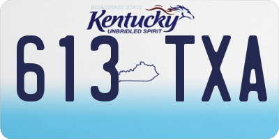 KY license plate 613TXA