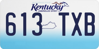 KY license plate 613TXB