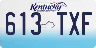 KY license plate 613TXF