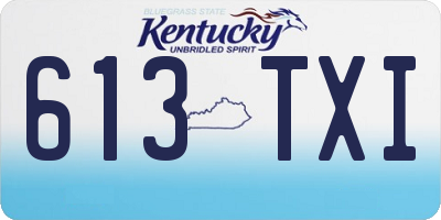 KY license plate 613TXI
