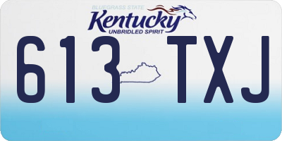 KY license plate 613TXJ