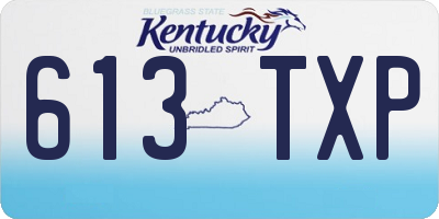 KY license plate 613TXP